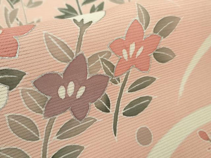 平和屋着物＊極上　夏物　訪問着　絽　刺繍　秋草　露芝文　洗柿色地　暈し染め　銀彩　逸品　未使用　DZAB9696kh6