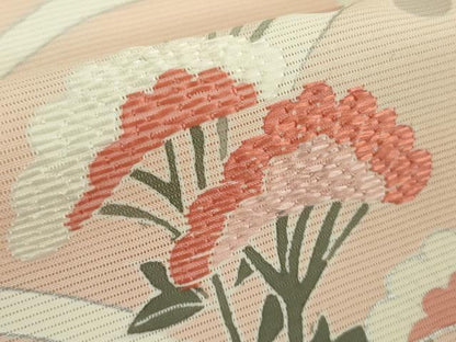 平和屋着物＊極上　夏物　訪問着　絽　刺繍　秋草　露芝文　洗柿色地　暈し染め　銀彩　逸品　未使用　DZAB9696kh6