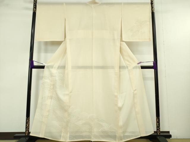 平和屋本店＊極上　夏物　訪問着　絽　立波文　砥粉色地　金彩　逸品　未使用　DZAB9697kh6