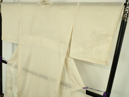 平和屋本店＊極上　夏物　訪問着　絽　立波文　砥粉色地　金彩　逸品　未使用　DZAB9697kh6