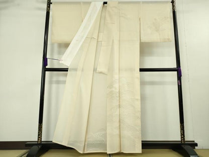 平和屋本店＊極上　夏物　訪問着　絽　立波文　砥粉色地　金彩　逸品　未使用　DZAB9697kh6