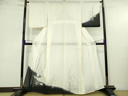 平和屋着物＊極上　夏物　訪問着　絽　草花文　暈し染め　銀彩　逸品　未使用　DZAB9698kh6