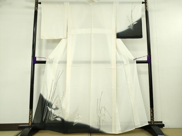 平和屋着物＊極上　夏物　訪問着　絽　草花文　暈し染め　銀彩　逸品　未使用　DZAB9698kh6