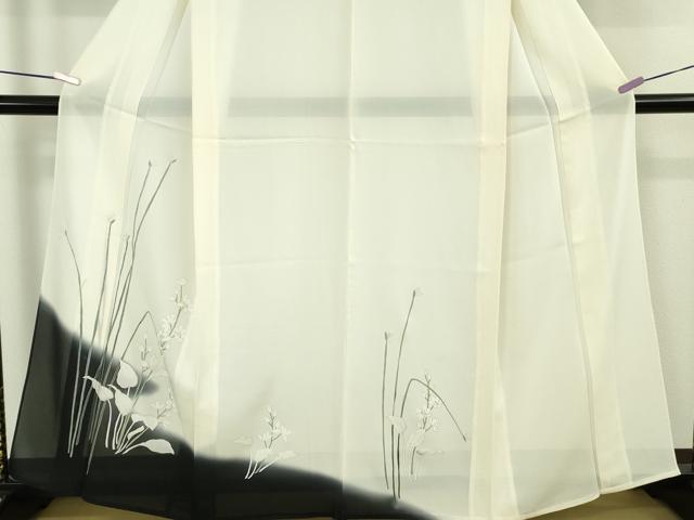 平和屋着物＊極上　夏物　訪問着　絽　草花文　暈し染め　銀彩　逸品　未使用　DZAB9698kh6