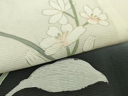 平和屋着物＊極上　夏物　訪問着　絽　草花文　暈し染め　銀彩　逸品　未使用　DZAB9698kh6