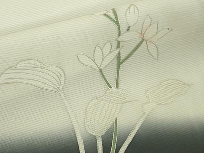 平和屋着物＊極上　夏物　訪問着　絽　草花文　暈し染め　銀彩　逸品　未使用　DZAB9698kh6