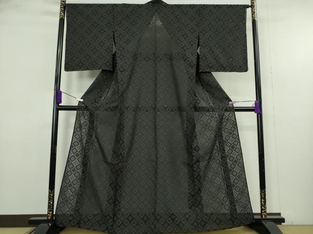 平和屋本店＊極上　夏物　お召　夏お召　紋紗　捩り織　龍郷柄　工房・中賀和謹製　黒地　反端付き　逸品　未使用　DZAB9703kh6