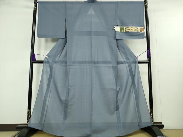 平和屋着物＊極上　夏物　本場結城玉紬　夏結城　結織苑　色無地　藍鼠色　証紙付き　逸品　DZAB9705kh6
