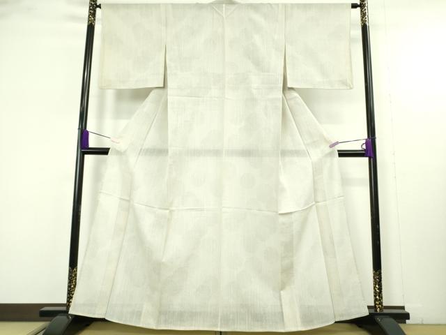平和屋着物＊極上　夏物　本塩沢　夏塩沢 　110亀甲　蚊絣　雪輪重ね　逸品　DZAB9710kh6
