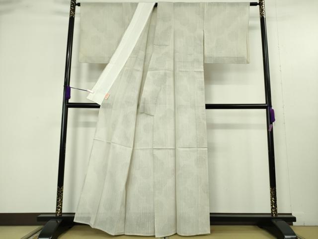 平和屋着物＊極上　夏物　本塩沢　夏塩沢 　110亀甲　蚊絣　雪輪重ね　逸品　DZAB9710kh6