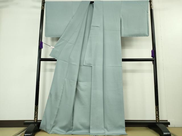 平和屋着物▽極上　松尾光琳　色無地　無双　絽袷　絽×絽　銀花　秘色色　冊子付き　逸品　未使用　DZAB9712kh6