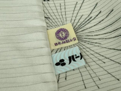 平和屋着物▽極上　小紋　無双　紗袷　紗×絽　松葉　暈し染め　逸品　未使用　DZAB9714kh6