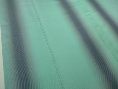 平和屋着物▽極上　お召　単衣　間道　暈し染め　青竹色地　逸品　未使用　DZAB9718kh6