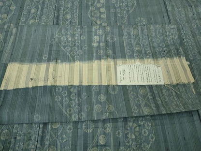 平和屋着物▽極上　染織の名門　しょうざん  生紬　単衣　よろけ縞　花間道　反端付き　逸品　DZAB9721kh6