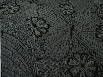 平和屋着物▽極上　お召　単衣　舞花文　逸品　DZAB9722kh6