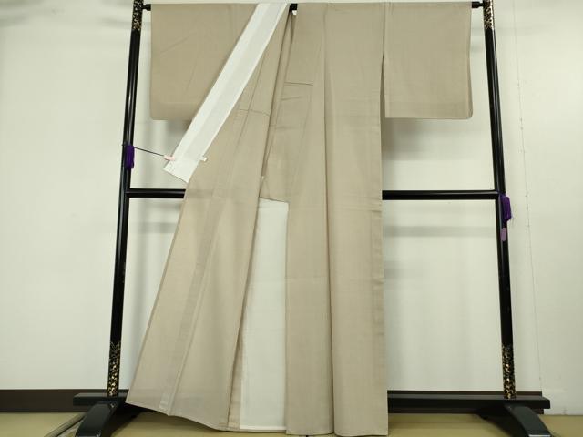 平和屋着物＊極上　夏物　結城紬　夏結城　色無地　練色　逸品　DZAB9730kh6