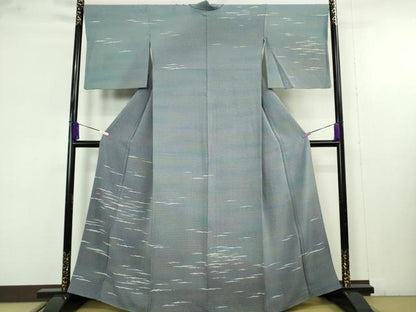 平和屋着物●極上　石川県指定無形文化財　牛首紬　白山工房　手織り　牛首紬縮緬　訪問着　霞文　暈し染め　証紙付き　逸品　DZAB9733kh6