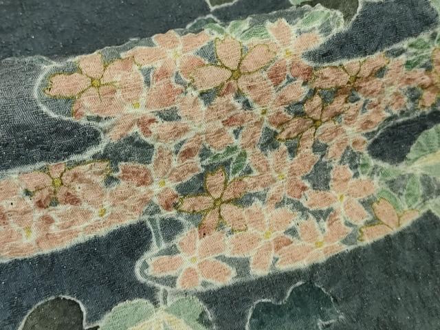 平和屋本店●極上　西陣 京の名門 じゅらく謹製 帝王紫　中国三大刺繍　相良刺繍　訪問着　蔦の葉　暈し染め　金通し地　逸品　DZAB9734kh6