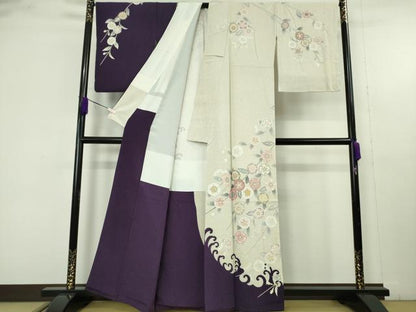 平和屋本店●極上　京友禅作家　光永正美　訪問着　駒刺繍　枝垂れ花　金彩　逸品　DZAB9736kh6