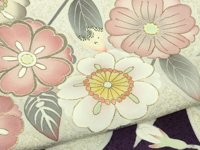 平和屋本店●極上　京友禅作家　光永正美　訪問着　駒刺繍　枝垂れ花　金彩　逸品　DZAB9736kh6