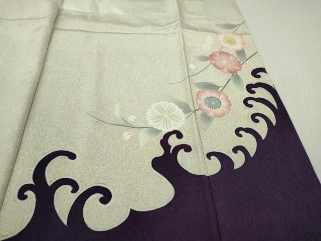 平和屋本店●極上　京友禅作家　光永正美　訪問着　駒刺繍　枝垂れ花　金彩　逸品　DZAB9736kh6