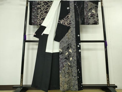 平和屋着物●極上　京都府認定　京の名工　雛屋友禅　訪問着　観世水　飛兎　松　逸品　DZAB9739kh6