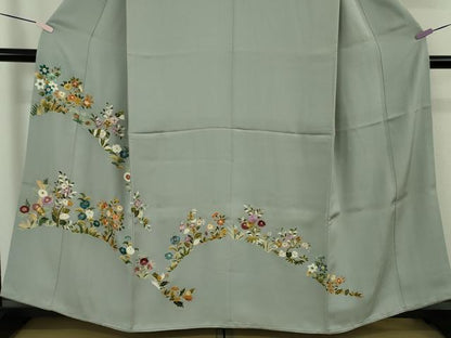 平和屋本店●極上　野口彦太郎　大彦三代目　江戸染繍友禅　色留袖　刺繍　草花文　金糸　高島屋扱い　逸品　未使用　DZAB9742kh6