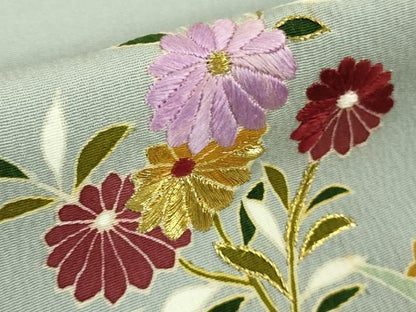 平和屋本店●極上　野口彦太郎　大彦三代目　江戸染繍友禅　色留袖　刺繍　草花文　金糸　高島屋扱い　逸品　未使用　DZAB9742kh6