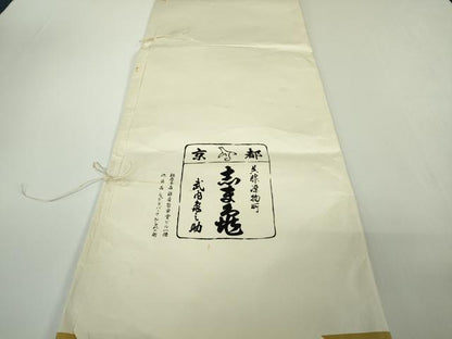 平和屋着物∞極上　銀座　志ま亀　道行コート　ロング丈　短冊花文　縮緬地　暈し染め　たとう紙付き　逸品　DZAB9748kh6