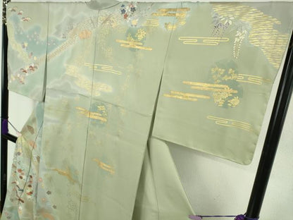 平和屋本店●極上　創業460年・千總　訪問着　駒刺繍　吉祥花文　裏葉柳色地　暈し染め　金彩　大丸扱い　逸品　未使用　DZAB9752kh6