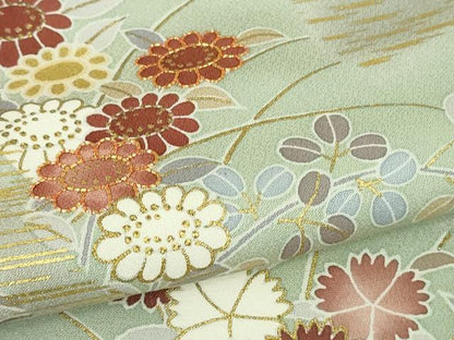 平和屋本店●極上　創業460年・千總　訪問着　駒刺繍　吉祥花文　裏葉柳色地　暈し染め　金彩　大丸扱い　逸品　未使用　DZAB9752kh6