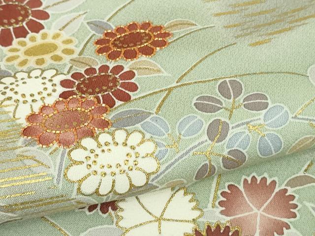 平和屋本店●極上　創業460年・千總　訪問着　駒刺繍　吉祥花文　裏葉柳色地　暈し染め　金彩　大丸扱い　逸品　未使用　DZAB9752kh6