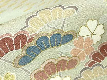 平和屋本店●極上　創業460年・千總　訪問着　駒刺繍　吉祥花文　裏葉柳色地　暈し染め　金彩　大丸扱い　逸品　未使用　DZAB9752kh6