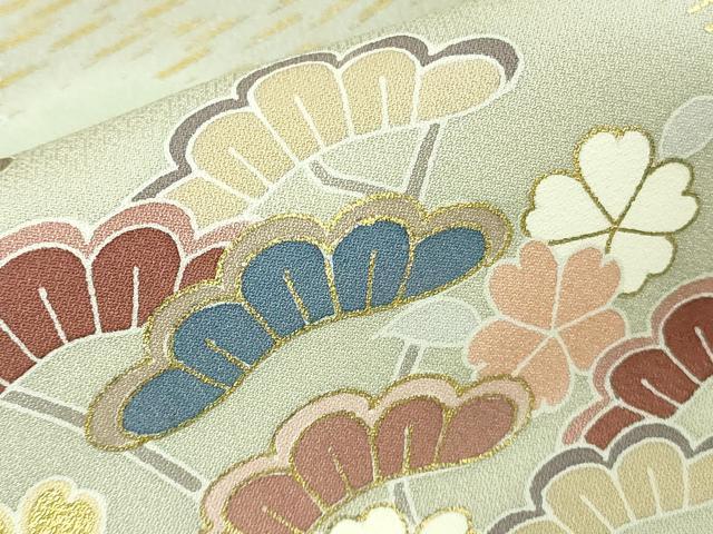 平和屋本店●極上　創業460年・千總　訪問着　駒刺繍　吉祥花文　裏葉柳色地　暈し染め　金彩　大丸扱い　逸品　未使用　DZAB9752kh6