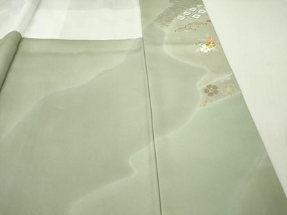 平和屋本店●極上　創業460年・千總　訪問着　駒刺繍　吉祥花文　裏葉柳色地　暈し染め　金彩　大丸扱い　逸品　未使用　DZAB9752kh6