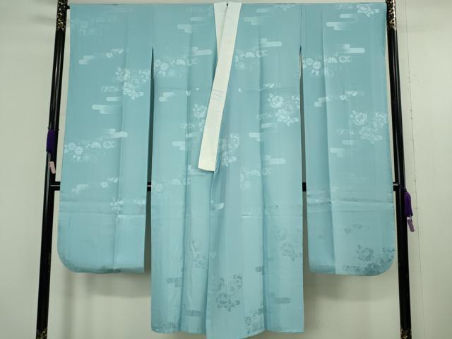 平和屋着物●極上　振袖・長襦袢(袷)セット　舞花文　黒地　暈し染め　金彩　銀通し地　逸品　DZAB9755kh6