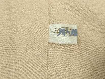 平和屋本店●極上　訪問着　刺繍　舞扇　香色地　暈し染め　金糸　鬼しぼ縮緬　逸品　DZAB9760kh6