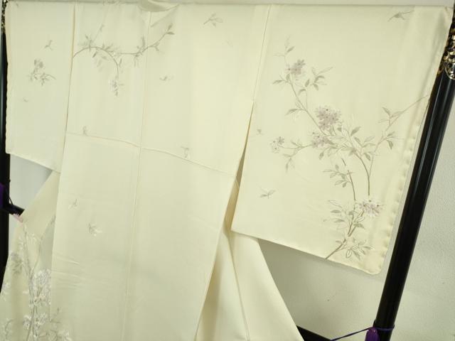 平和屋本店●極上　山口美術織物　皇室　伊勢神宮御用　錦繍　訪問着　総刺繍　枝花文　蒸栗色地　ロング丈　逸品　未使用　DZAB9761kh6