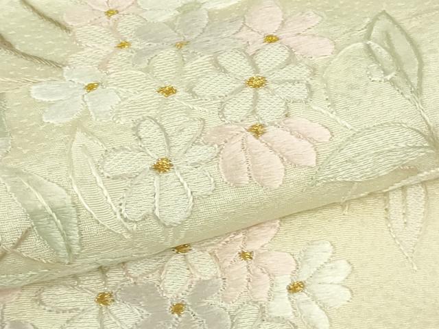 平和屋本店●極上　山口美術織物　皇室　伊勢神宮御用　錦繍　訪問着　総刺繍　枝花文　蒸栗色地　ロング丈　逸品　未使用　DZAB9761kh6