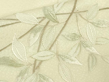 平和屋本店●極上　山口美術織物　皇室　伊勢神宮御用　錦繍　訪問着　総刺繍　枝花文　蒸栗色地　ロング丈　逸品　未使用　DZAB9761kh6