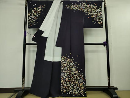平和屋本店●極上　訪問着　駒刺繍　総刺繍　作家物　宝尽くし　飛鶴鳳凰文　金糸　逸品　DZAB9765kh6