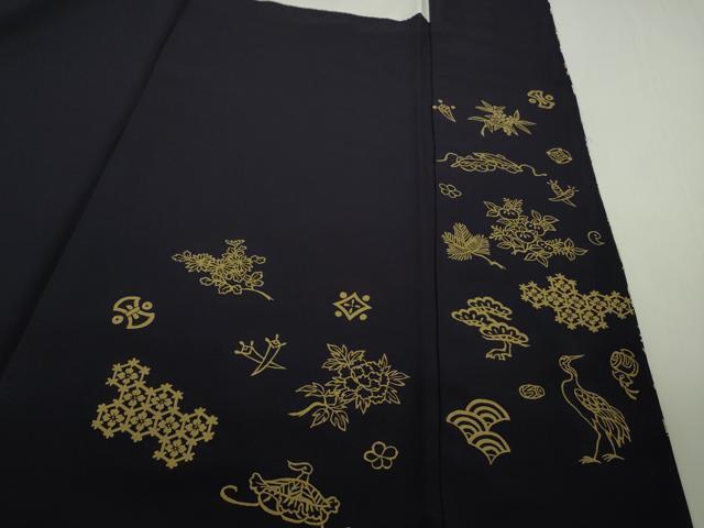 平和屋本店●極上　訪問着　駒刺繍　総刺繍　作家物　宝尽くし　飛鶴鳳凰文　金糸　逸品　DZAB9765kh6