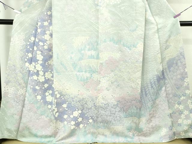 平和屋本店●極上　訪問着　舞花文　暈し染め　銀彩　逸品　未使用　DZAB9766kh6