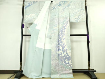 平和屋本店●極上　訪問着　舞花文　暈し染め　銀彩　逸品　未使用　DZAB9766kh6