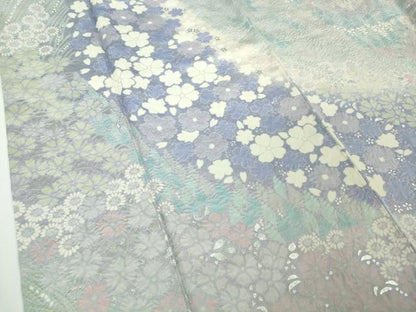 平和屋本店●極上　訪問着　舞花文　暈し染め　銀彩　逸品　未使用　DZAB9766kh6
