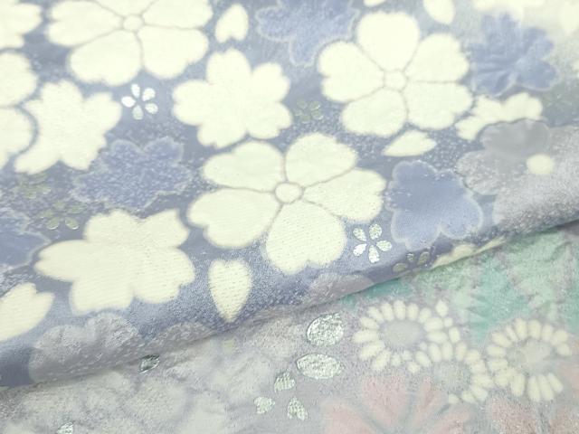 平和屋本店●極上　訪問着　舞花文　暈し染め　銀彩　逸品　未使用　DZAB9766kh6