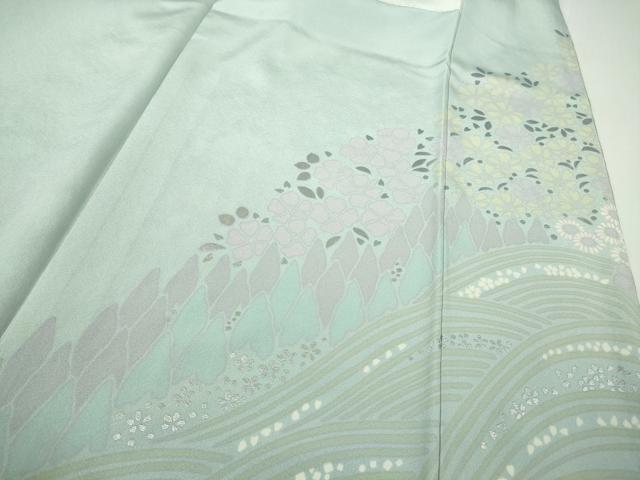 平和屋本店●極上　訪問着　舞花文　暈し染め　銀彩　逸品　未使用　DZAB9766kh6
