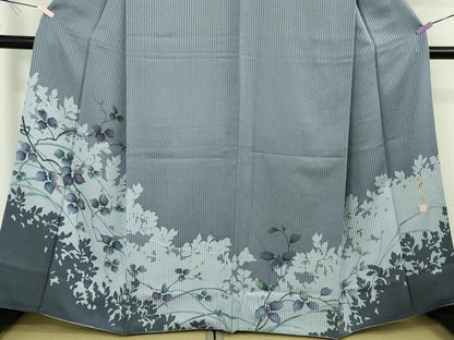 平和屋着物●極上　京友禅の巨匠・頼田勉 臈纈染手描友禅　訪問着　手描き　南天枝葉文　逸品　DZAB9767kh6