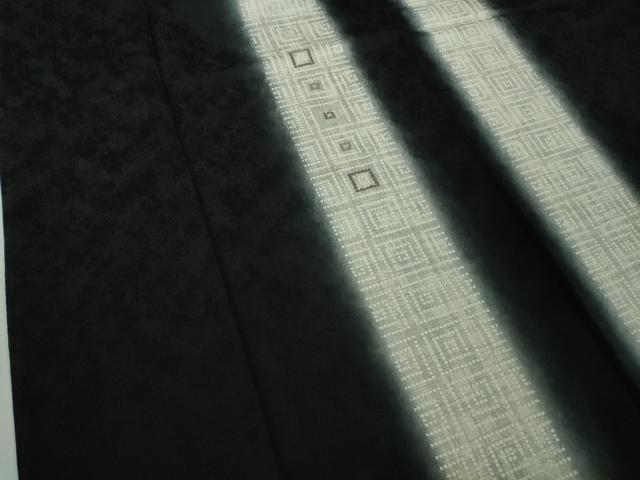 平和屋着物●極上　訪問着　刺繍　間道　黒地　暈し染め　逸品　DZAB9769kh6