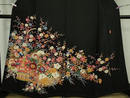 平和屋本店●極上　本加賀友禅作家　木村雨山　黒留袖　花篭　逸品　DZAB9773kh6